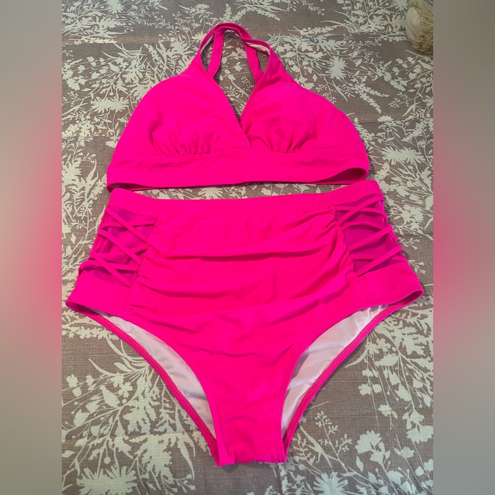 Amazon Hot Pink Bikini set- size 18w